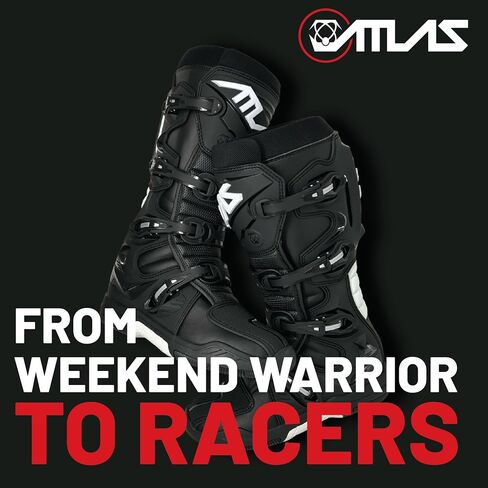 Atlas Brace Traction Mens Motocross Boots with Mud Gaiter ، و 4 buckle closure ، وحشو رغوة الذاكرة للاستخدام في: enduro racing ، powersports ، & motocross in Saudi Arabia