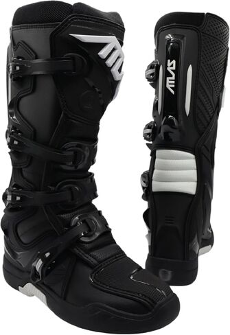 Atlas Brace Traction Mens Motocross Boots with Mud Gaiter ، و 4 buckle closure ، وحشو رغوة الذاكرة للاستخدام في: enduro racing ، powersports ، & motocross in Saudi Arabia