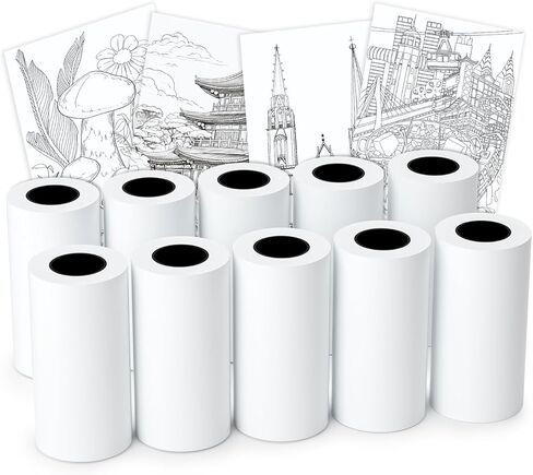 vretti Colorful Adhesive Thermal Sticker Paper for TP6-S/TP6 Pocket Printer, 57mm *30mm, 3 Rolls for Journal, Photos, Notes, Kids Gift in Kuwait