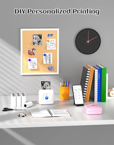 vretti Colorful Adhesive Thermal Sticker Paper for TP6-S/TP6 Pocket Printer, 57mm *30mm, 3 Rolls for Journal, Photos, Notes, Kids Gift in Kuwait