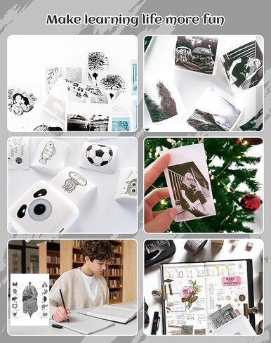 vretti Colorful Adhesive Thermal Sticker Paper for TP6-S/TP6 Pocket Printer, 57mm *30mm, 3 Rolls for Journal, Photos, Notes, Kids Gift in Kuwait