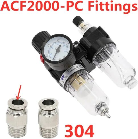 AFR2000 + AL2000 G1 / 4 "AFC2000 air Compressor Oil Water Separator Filter Regulator Trap(AFC2000-SM20PM20,16MM) in Saudi Arabia