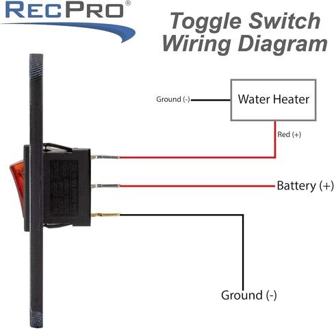 RecPro RV Water Pump Switch with Red Light | Illuminated Rocker Switch (Red, 1-Pack) in Saudi Arabia