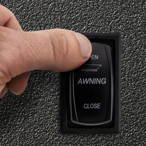 RecPro RV Replacement Awning Switch | 12V DC | 2" H x 1.13" W x 2" D | Mounts Without Screws | Black in Saudi Arabia