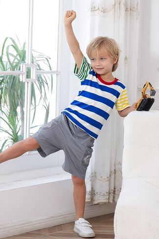 kids4ever boy boy tshirt tshirt قصيرة الأكمام قميص الرقبة الدائري لمدة 2-6 سنوات الأطفال in Kuwait