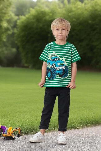 kids4ever boy boy tshirt tshirt قصيرة الأكمام قميص الرقبة الدائري لمدة 2-6 سنوات الأطفال in Kuwait