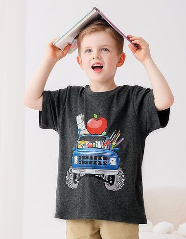 Boys Christmas Thanksgiving Shirt, Santa Xmas Tree Graphic T-Shirt 3-7 Years Funny Turkey Gobble Toddler Short Sleeve Tops in Kuwait