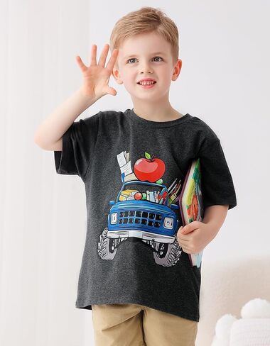 Boys Christmas Thanksgiving Shirt, Santa Xmas Tree Graphic T-Shirt 3-7 Years Funny Turkey Gobble Toddler Short Sleeve Tops in Kuwait