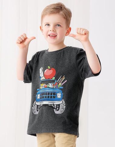 Boys Christmas Thanksgiving Shirt, Santa Xmas Tree Graphic T-Shirt 3-7 Years Funny Turkey Gobble Toddler Short Sleeve Tops in Kuwait