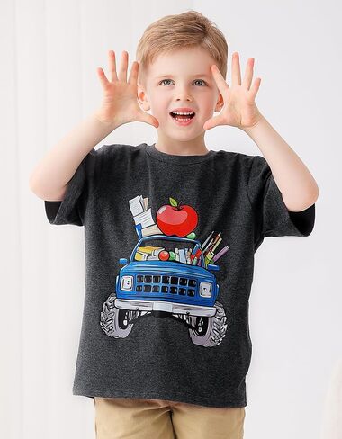 Boys Christmas Thanksgiving Shirt, Santa Xmas Tree Graphic T-Shirt 3-7 Years Funny Turkey Gobble Toddler Short Sleeve Tops in Kuwait