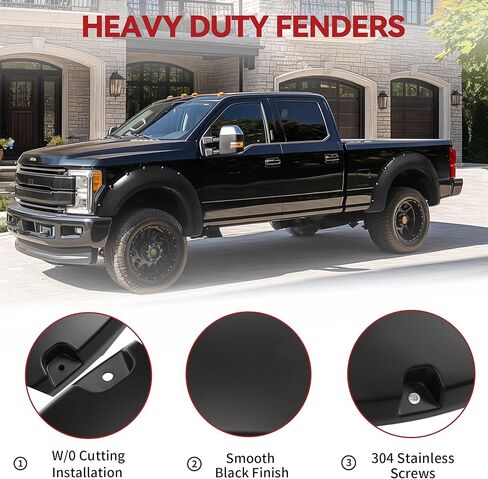 مشاعل حاجز YITAMOTOR متوافقة مع 2017-2022 Ford F250 F350 Superduty، عجلة بيك اب ناعمة ببرشام الجيب 4 قطع in Kuwait