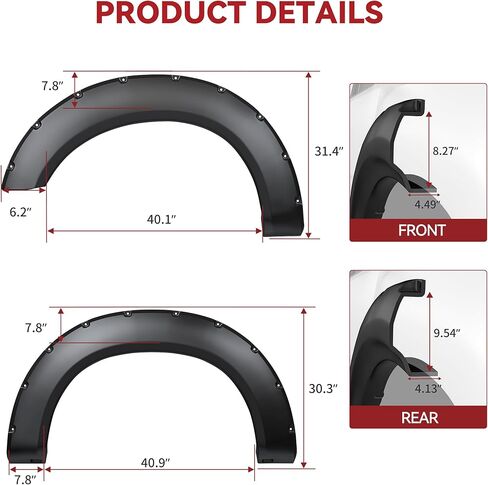 مشاعل حاجز YITAMOTOR متوافقة مع 2017-2022 Ford F250 F350 Superduty، عجلة بيك اب ناعمة ببرشام الجيب 4 قطع in Kuwait