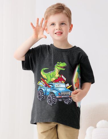 Boys Christmas Thanksgiving Shirt, Santa Xmas Tree Graphic T-Shirt 3-7 Years Funny Turkey Gobble Toddler Short Sleeve Tops in Kuwait