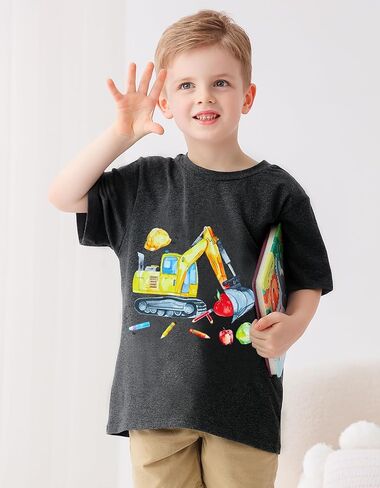 Boys Christmas Thanksgiving Shirt, Santa Xmas Tree Graphic T-Shirt 3-7 Years Funny Turkey Gobble Toddler Short Sleeve Tops in Kuwait