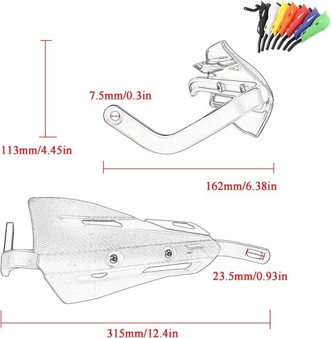 Powermotor Dirt Bike Handguards ، دراجة نارية يدوية الحرس اللامع للدراجة الشاملة 7/8 "22 مم و 1/8" 28 مم ATV دراجة نارية Motocross Supermoto Racing Dirt Bike (Orange) in Kuwait