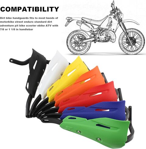 Powermotor Dirt Bike Handguards ، دراجة نارية يدوية الحرس اللامع للدراجة الشاملة 7/8 "22 مم و 1/8" 28 مم ATV دراجة نارية Motocross Supermoto Racing Dirt Bike (Orange) in Kuwait