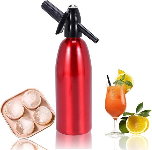 Soda Siphon,1L Carbonated Soda Maker Portable Sparkling Water Machine | Soda Maker for Home & Outdoor, Aluminium Soda Water Machine for Cocktails DIY Drinks,Use 8 gram CO2 Cartridges (Not Included) in Kuwait