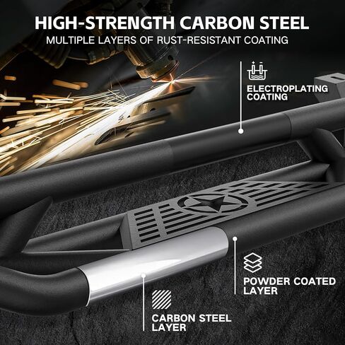 Running Boards Drop Side Steps Compatible with 2018 2019 2020 2021 2022 2023 2024 2025 Jeep Wrangler JL JLU Unlimited 4 Doors, Heavy-Duty Steel Nerf Bars Step Plates Rock Slider Rail in Saudi Arabia