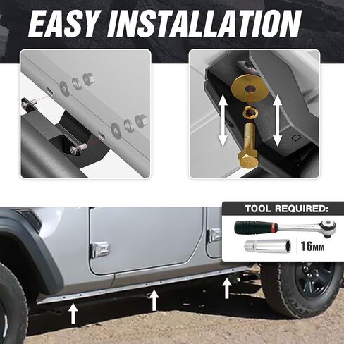 Running Boards Drop Side Steps Compatible with 2018 2019 2020 2021 2022 2023 2024 2025 Jeep Wrangler JL JLU Unlimited 4 Doors, Heavy-Duty Steel Nerf Bars Step Plates Rock Slider Rail in Saudi Arabia