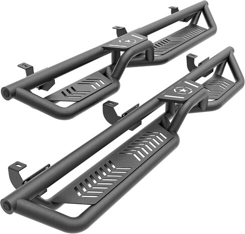 بالنسبة إلى Rangler JL Running Boards الخطوات الجانبية المتوافقة مع 2018-2025 Jeep Wrangler JL JLU Unlimited 4 أبواب (تشمل طراز 4xe) ، NERF Bars Plates Rock Sliders Rail Black (Double Stairs) in Saudi Arabia