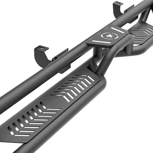 بالنسبة إلى Rangler JL Running Boards الخطوات الجانبية المتوافقة مع 2018-2025 Jeep Wrangler JL JLU Unlimited 4 أبواب (تشمل طراز 4xe) ، NERF Bars Plates Rock Sliders Rail Black (Double Stairs) in Saudi Arabia