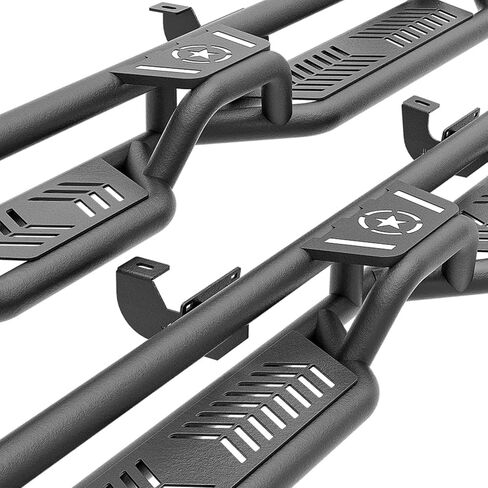 بالنسبة إلى Rangler JL Running Boards الخطوات الجانبية المتوافقة مع 2018-2025 Jeep Wrangler JL JLU Unlimited 4 أبواب (تشمل طراز 4xe) ، NERF Bars Plates Rock Sliders Rail Black (Double Stairs) in Saudi Arabia