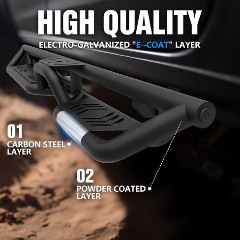 بالنسبة إلى Rangler JL Running Boards الخطوات الجانبية المتوافقة مع 2018-2025 Jeep Wrangler JL JLU Unlimited 4 أبواب (تشمل طراز 4xe) ، NERF Bars Plates Rock Sliders Rail Black (Double Stairs) in Saudi Arabia