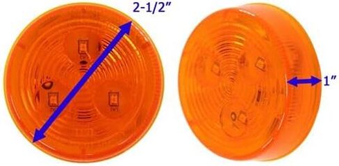 Optronics 2 Pack 2 1/2 "Round Amber 3 Diode LED Marker Lights Mcl57ab in Kuwait