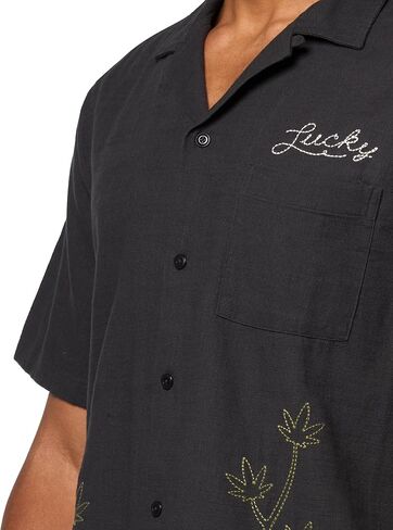 Lucky Brand Men's Embroidered Camp Collar Shirt in Saudi Arabia