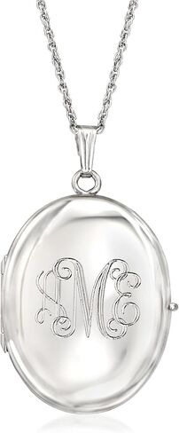 Ross-Simons Monogram - Sterling Silver 4-Photo Oval Locket Necklace. 20 inches in Saudi Arabia