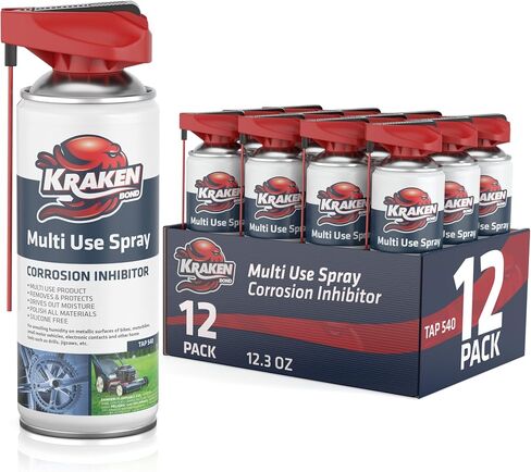 Kraken Bond Multi Use Use Use (2 x11 أوقية.) - مثبط التآكل ، ومواد تشحيم الزيت عالية الأداء للمنزل والسيارات ، مثالية لأبواب الجراج ، 360 درجة سهلة الاستخدام ولا توجد بقايا | 2 عبوة in Saudi Arabia