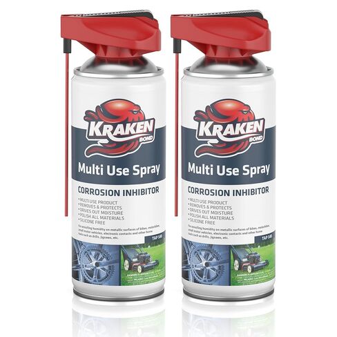 Kraken Bond Multi Use Use Use (2 x11 أوقية.) - مثبط التآكل ، ومواد تشحيم الزيت عالية الأداء للمنزل والسيارات ، مثالية لأبواب الجراج ، 360 درجة سهلة الاستخدام ولا توجد بقايا | 2 عبوة in Saudi Arabia