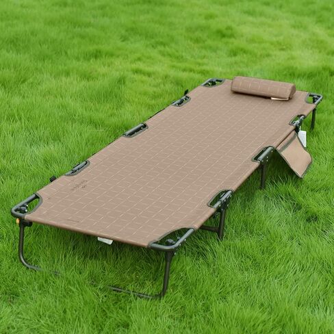 SunnyFeel Portable Folding Camping Cot High Off Ground, Outdoor Sleeping Cots for Adults Heavy Duty, Easy Set up and with Compact Folding Size, Support 300 LBS for Travel Camp Vacation Home Office Nap in Saudi Arabia