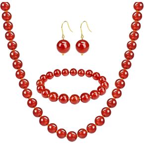 قلادة من الخرز للنساء ، قلادة من أحجار الأحجار الكريمة الطبيعية قلادة قلادة 10 ملم حبة حبلا قلادة قلادة قلادة شفاء مجوهرات شقرا الكريستال in Kuwait