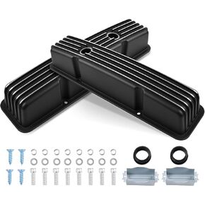 Aluminum Tall Valve Covers for Chevy SBC 1958-1986 283 302 305 327 350 383 400 Engine Small Block Black Coated Valve Covers in Kuwait