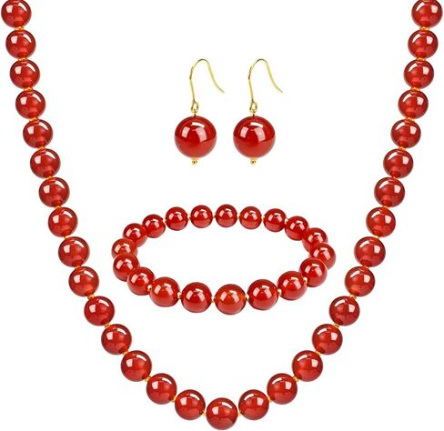 قلادة من الخرز للنساء ، قلادة من أحجار الأحجار الكريمة الطبيعية قلادة قلادة 10 ملم حبة حبلا قلادة قلادة قلادة شفاء مجوهرات شقرا الكريستال in Kuwait