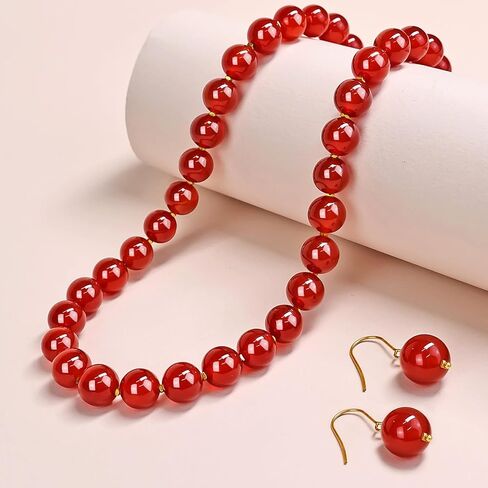 قلادة من الخرز للنساء ، قلادة من أحجار الأحجار الكريمة الطبيعية قلادة قلادة 10 ملم حبة حبلا قلادة قلادة قلادة شفاء مجوهرات شقرا الكريستال in Kuwait