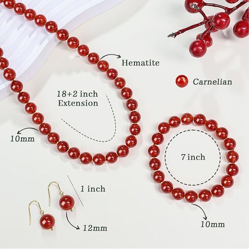 قلادة من الخرز للنساء ، قلادة من أحجار الأحجار الكريمة الطبيعية قلادة قلادة 10 ملم حبة حبلا قلادة قلادة قلادة شفاء مجوهرات شقرا الكريستال in Kuwait