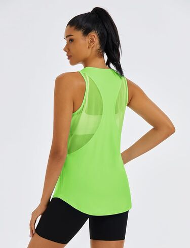 MAGCOMSEN Workout Tank Tops for Women Sleeveless Racerback Mesh Summer Dry Fit Lightweight Shirts Athletic Running Tops in Saudi Arabia