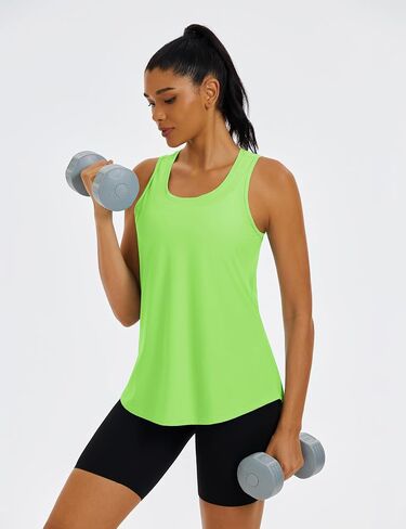 MAGCOMSEN Workout Tank Tops for Women Sleeveless Racerback Mesh Summer Dry Fit Lightweight Shirts Athletic Running Tops in Saudi Arabia