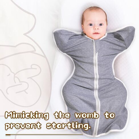 Transitional Swaddle Sack 0-3 months, Arms Up Swaddle with 2 Way Zipper 100% Cotton Baby Swaddle Arms in/Out Arms Up Wearable Blanket for Newborn Baby Boys & Girls in Kuwait