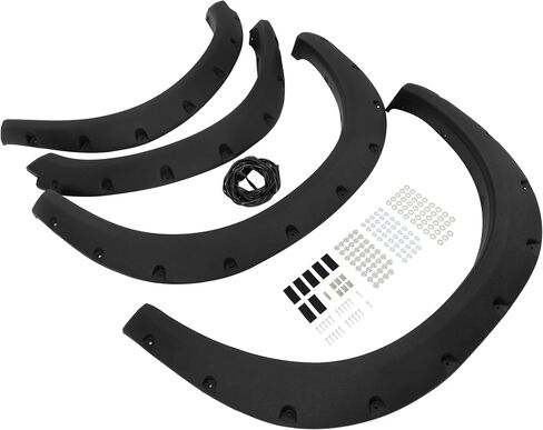 KUAFU Fender Flares Compatible with 2009-2018 Dodge Ram 1500 2019-2023 Ram 1500 Classic (Exclude R/T & Rebel Models) Textured Black Pocket Bolt-Riveted Style Fender Flare Set, Front & Rear 4 Piece in Saudi Arabia
