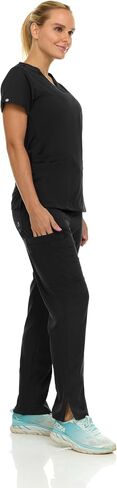 MediChic MINY Women's Stretch V-Neck Pants Medical Nursing Scrubs Set with Flare Pant, Available in Over 16 Colors in Saudi Arabia