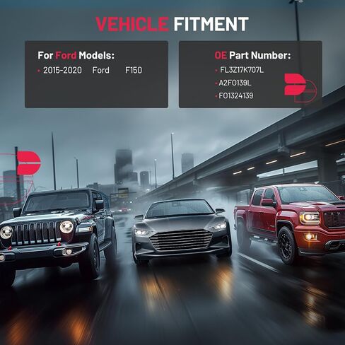 زجاج مرآة مُسخن على الجانب الأيسر للسائق BDFHYK متوافق مع F150 2015-2020 مرآة خارجية للرؤية الجانبية للنقطة العمياء مع لوحة دعم، FL3Z17K707L (يسار) in Saudi Arabia