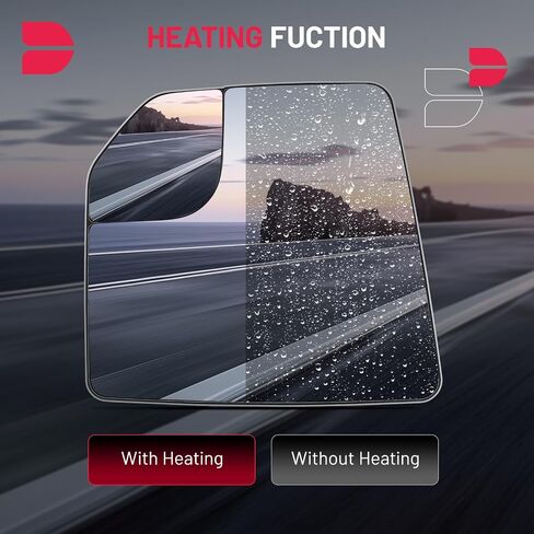 زجاج مرآة مُسخن على الجانب الأيسر للسائق BDFHYK متوافق مع F150 2015-2020 مرآة خارجية للرؤية الجانبية للنقطة العمياء مع لوحة دعم، FL3Z17K707L (يسار) in Saudi Arabia