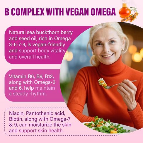 Methylated B Multivitamin for Women - Daily Vitamin B1 ، B2 ، B6 ، B12 Gummies مع حمض الفوليك ، فيتامين C ، المغنيسيوم وأوميغا 3 - يدعم المناعة والمناعة الصحية in Saudi Arabia