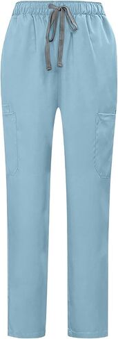 Wenkomg1 Scrubs for Women Set 2025 Spring Summer Uniform Steamny V-Deac Scrub Top & Cargo Pant with Multi Mobicets in Kuwait