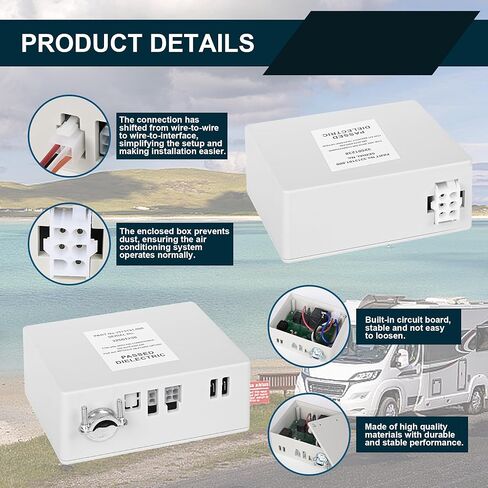 ترموستات جداري RV، 3316250.7 ترموستات جداري لمنطقة واحدة RV، بديل لمكيف هواء RV/Camper المنزلي، عرض درجة الحرارة الرقمية، ثلاث مناطق إدخال، إضاءة خلفية زرقاء ساطعة ذاتية الإطفاء in Kuwait