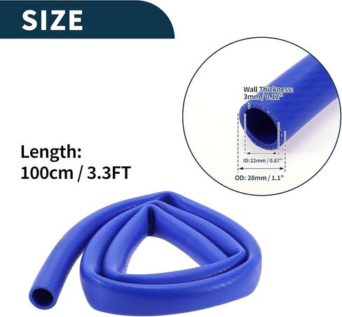 سيليكون فراغ أنابيب خرطوم خط فراغ السيارات 3.3Ft 9/16 "14 مللي متر معرف 3 مللي متر سمك 1 قطعة درجة حرارة عالية 130PSI أقصى ضغط للهواء والماء in Saudi Arabia