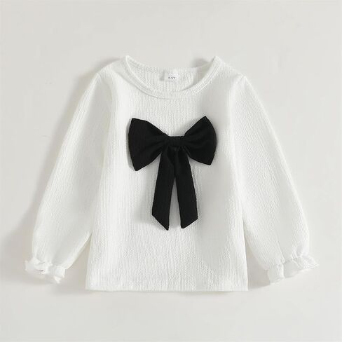 Kid Toddler Girls Clothes Fall Outfits Cute Sweet Bowknot Long Sleeve Bowknot Shirt + Denim Jeans Pants Set in Saudi Arabia